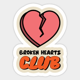 Broken Hearts Club | Valentine's Day Funny Sticker